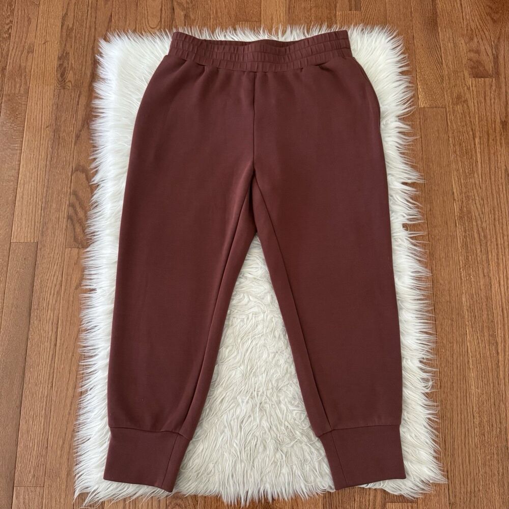 Varley Double Soft Slim Cuff Jogger Pants Women’s Large Maroon High Rise Lounge